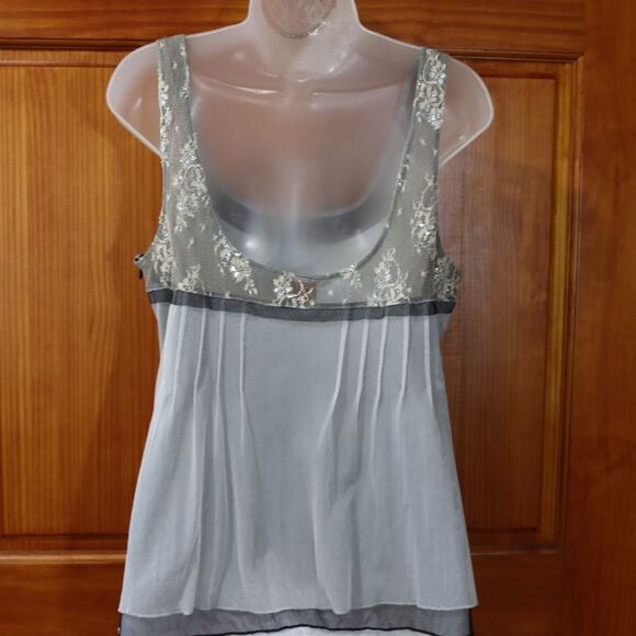 Six Degrees Layered Mesh Y2k Tank Top XL Going Out Top - Picture 8 of 11